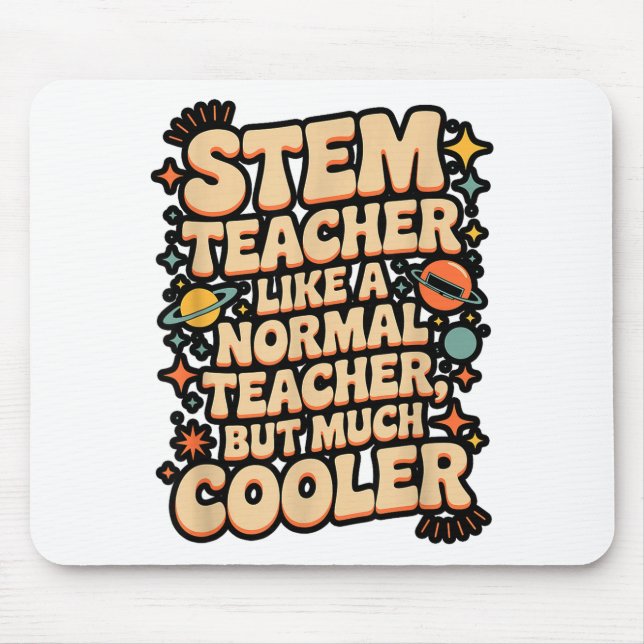 Stem Teacher Definition Funny Science Math Tech Te Mouse Pad (Front)