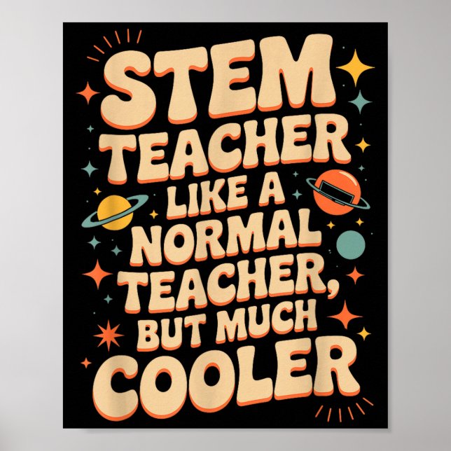 Stem Teacher Definition Funny Science Math Tech Te Poster (Front)