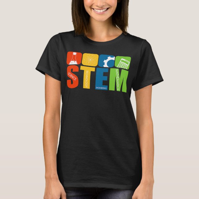 STEM Teacher Science Technology Engineering Math  T-Shirt (Front)