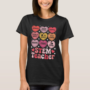 Stem Teacher Valentine's Day Science Technology Ma T-Shirt