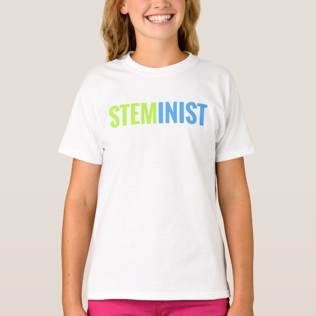 STEMinist Girls' Ringer Tee (Front)