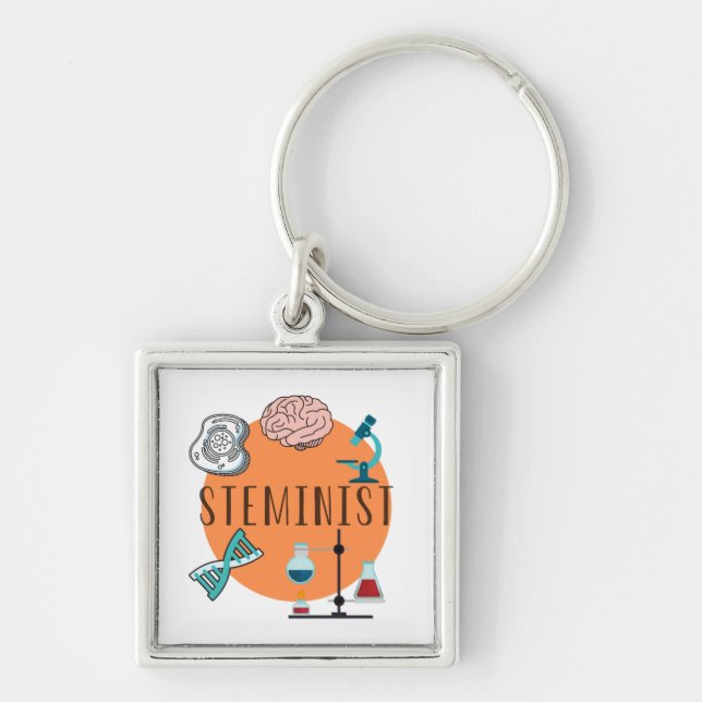'steminist' keychain (Front)