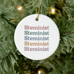 Steminist Retro Women In STEM Ceramic Tree Decoration