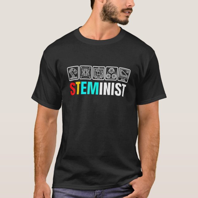 Steminist Womens Science Technology Engineering Ma T-Shirt (Front)