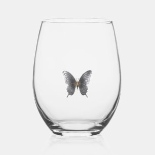 Stemless Wine Glass - Butterfly