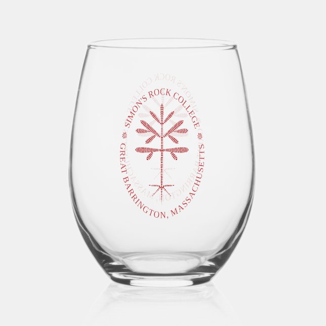 Stemless Wine Glass with the SR seal in Red (Back)