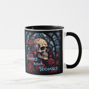 Stems and Stones Skull and Roses Coffee Mug