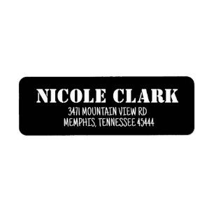 STENCIL BLACK TRENDY RETURN ADDRESS LABELS