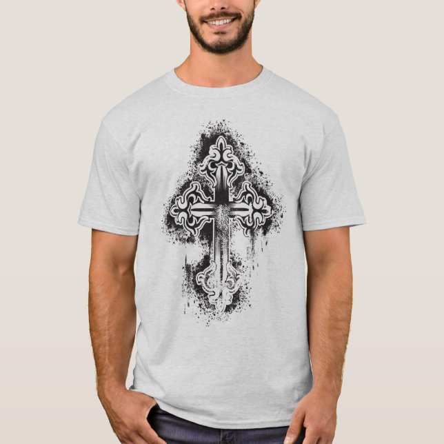Stencil Cross - Customised T-Shirt (Front)