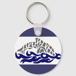 stencil dolphin key chain
