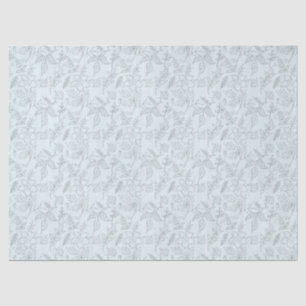 Stencil Flowers on Light Green Decoupage Tissue Paper