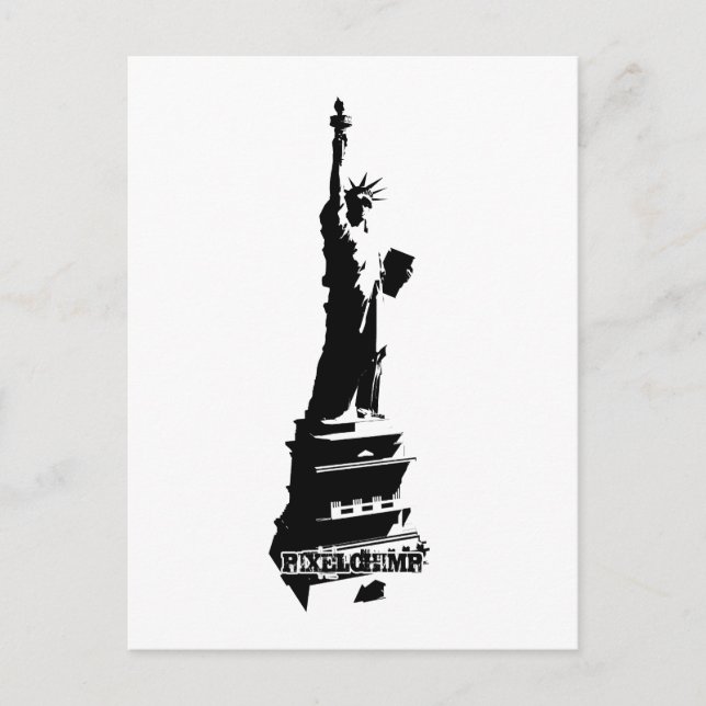 Stencil Liberty Black Postcard (Front)