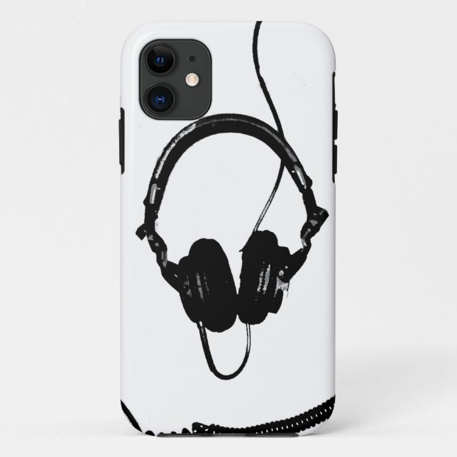 Stencil Style DJ Headphones Case-Mate iPhone Case (Back)