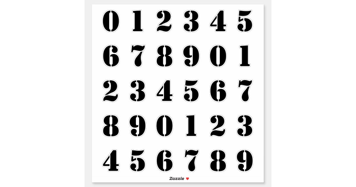 Stencil Style Look Digits / Numbers / Numerals | Zazzle.co.nz