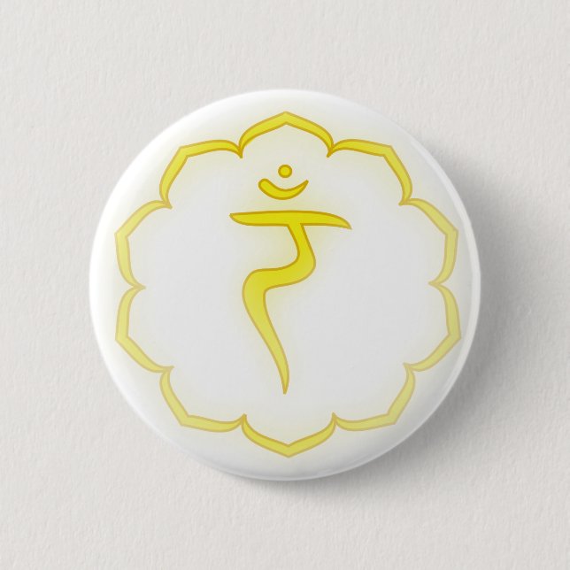 "Stenciled" 3rd Chakra - Manipura 6 Cm Round Badge (Front)