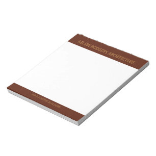 Stenciled gold print brown notepad