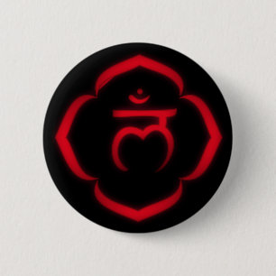 "Stenciled" Root Chakra - Muladhara 6 Cm Round Badge