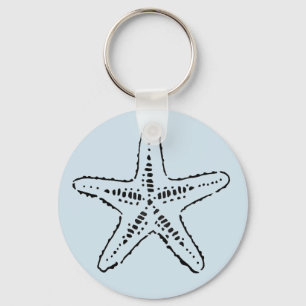 Stenciled Sea Star Keychain