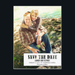 Stenciled Tab Save The Date Postcard<br><div class="desc">This chic and modern postcard stylishly requests your guests to save the date. Matching stamp and address labels available at berryberrysweet.com</div>