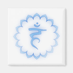 "Stenciled" Throat Chakra - Light Blue Magnet