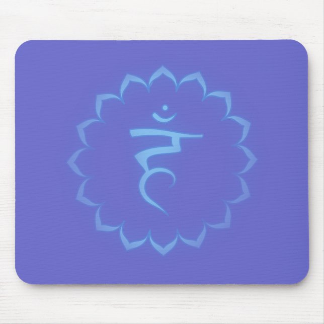 "Stenciled" Throat Chakra - Light Blue Mouse Pad (Front)