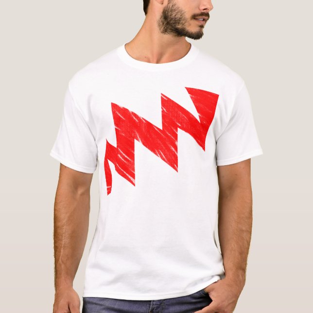 Stenciled ZigZag - Red T-Shirt (Front)