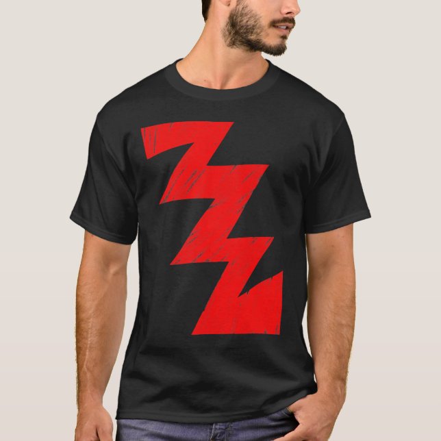 Stenciled ZigZag - Red T-Shirt (Front)