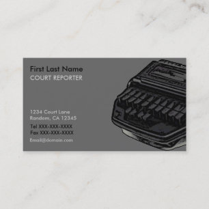 Stenograph machine Court Reporter business cards