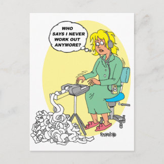 Stenographer Cartoon Postcard