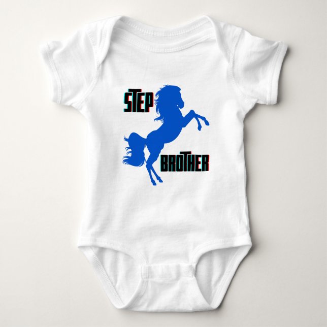 Step Brother Horse Rearing Baby Bodysuit (Front)