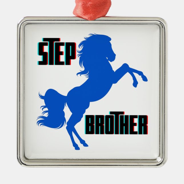 Step Brother Horse Rearing Metal Tree Decoration (Front)
