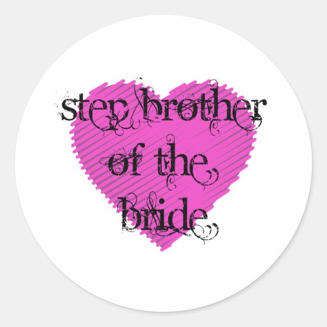 Step Brother of the Bride Classic Round Sticker (Front)