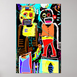 Step Brothers Art, Expressive Colourful Characters Poster