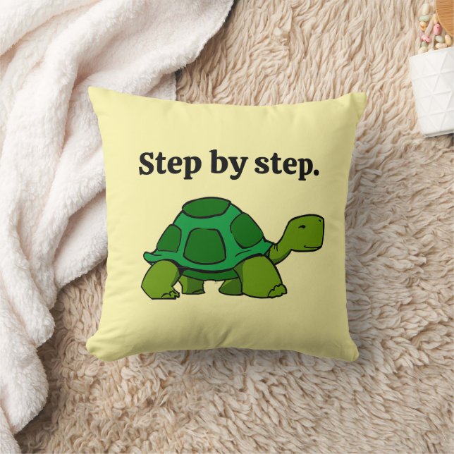Step by Step Turtle Cartoon, Persistent Winning Cushion (Blanket)