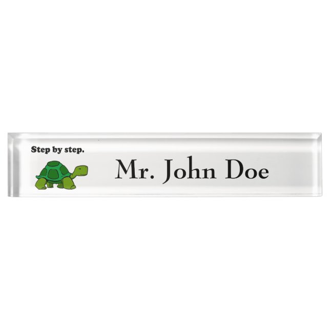 Step by Step Turtle Cartoon, Persistent Winning Nameplate (Front)