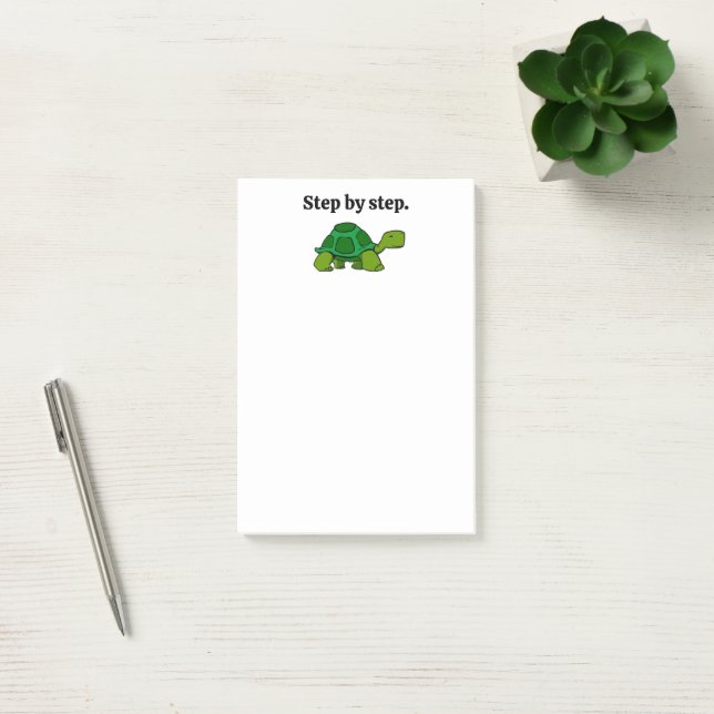 Step by Step Turtle Cartoon, Persistent Winning Post-it Notes (Office)