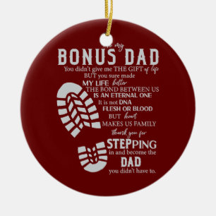 Step Dad Bonus Father Fathers Day From Step Son Ceramic Tree Decoration