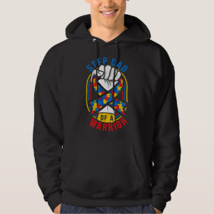Step Dad Of A Warrior Autism Awareness Matching Hoodie
