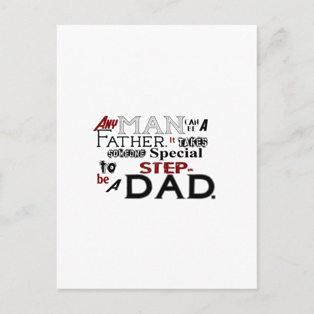 Step Dad Quote Fathers Day Postcard (Front)