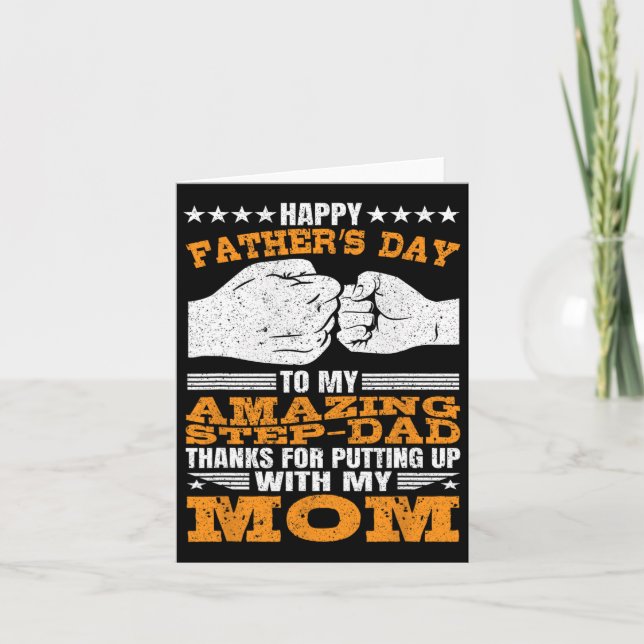 Step-dad Thanks For Putting Up With My Mum Fathers Card (Front)