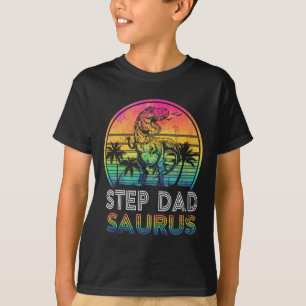 Step Dadsaurus Dinosaur Step Dad Saurus Family Mat T-Shirt