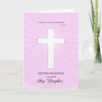 Step Daughter Baptism Congratulation Glowing Cross