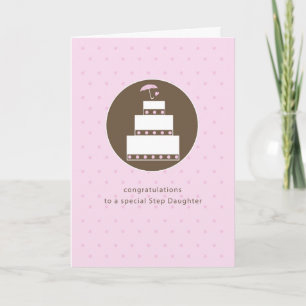 Step Daughter, Bridal Shower Cake Congratulations Card