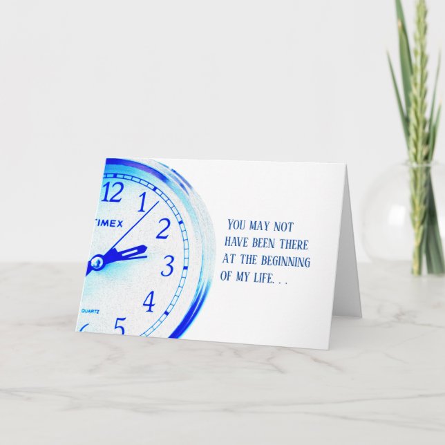 Step-Father Father's Day Card - Blue Clock (Front)