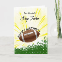 Step Father Football Birthday Card