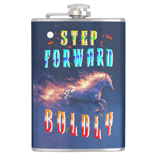 Step Forward Boldly Hip Flask (Front)