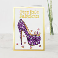 Step Into Fabulous Purple Stiletto Birthday