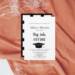 Step Into the Future Simple Classic Graduation Invitation