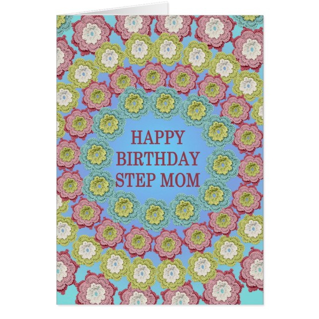 Step Mum Birthday Crochet Flowers (Front)