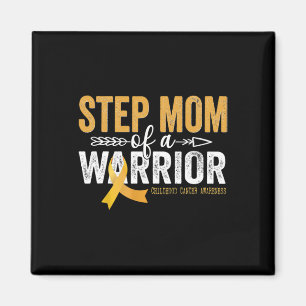 Step Mum Of A Warrior Childhood Cancer - Ribbon On Magnet
